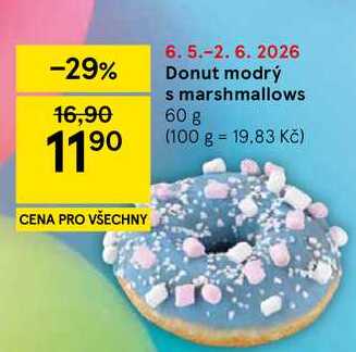 Donut modrý s marshmallows, 60 g  