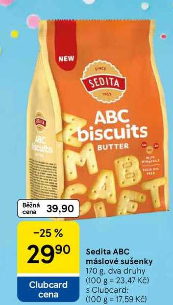 Sedita ABC máslové sušenky, 170 g, dva druhy  