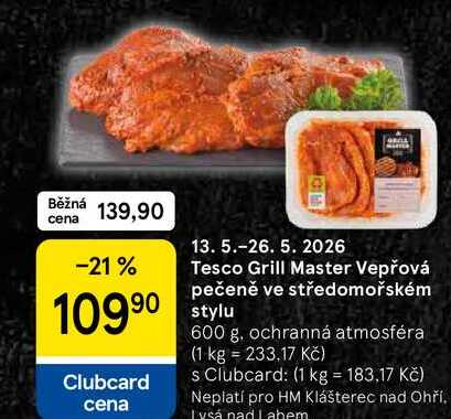 Tesco Grill Master Vepřová pečeně ve středomořském, 600 g