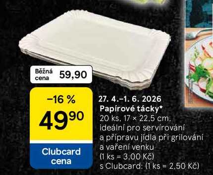 Papírové tácky, 20 ks, 17 x 22,5 cm, ideální pro servírování a přípravu jídla při grilování a vaření venku  