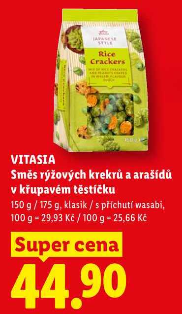 VITASIA Směs rýžových krekrů a arašídů v křupavém těstíčku, 150 g/175 g
