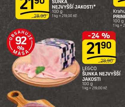 ŠUNKA NEJVYŠŠÍ JAKOSTI 100 g