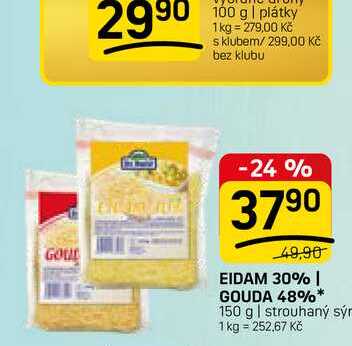 EIDAM 30% GOUDA 48% 150 g | strouhaný sýr