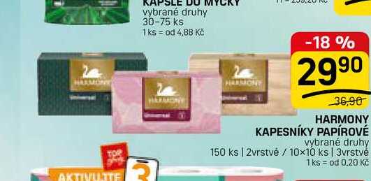 HARMONY KAPESNÍKY PAPÍROVÉ vybrané druhy 150 ks | 2vrstvé