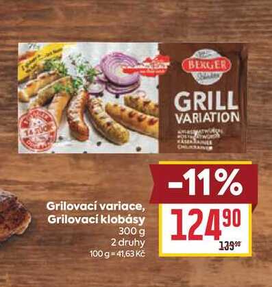 Grilovací variace, Grilovaci klobásy 300 g 