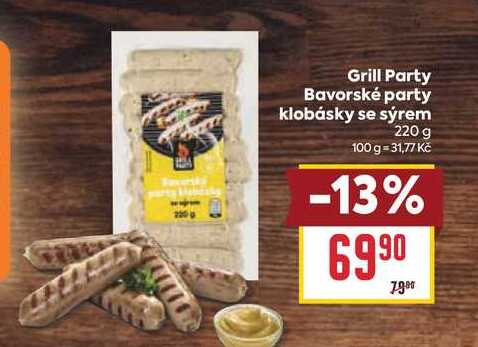 Grill Party Bavorské party klobásky se sýrem 220 g