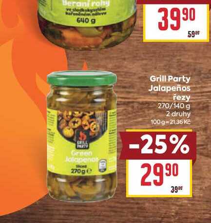 Grill Party Jalapeños řezy 270/140 g 