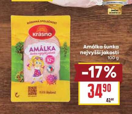 Amálka šunka nejvyšší jakosti 100 g