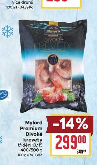 Mylord Premium Divoké krevety třídění 13/15 400/500 g 