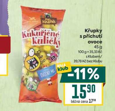 Křupky s příchutí ovoce 45 g