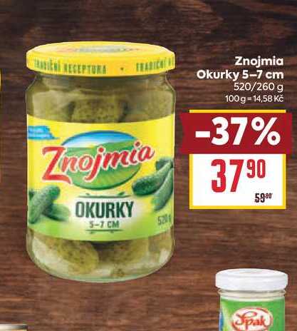 Znojmia Okurky 5-7 cm 520/260 g