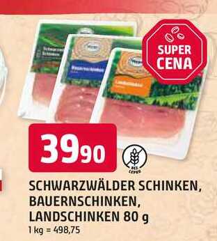 SCHWARZWÄLDER SCHINKEN, BAUERNSCHINKEN, LANDSCHINKEN 80 g