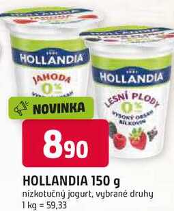 HOLLANDIA 150 g nízkotučný jogurt, vybrané druhy