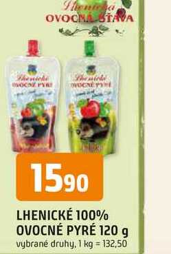 LHENICKÉ 100% OVOCNÉ PYRÉ 120 g 
