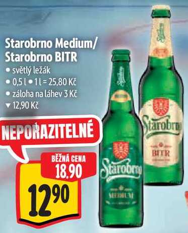 Starobrno Medium/ Starobrno BITR, 0,51