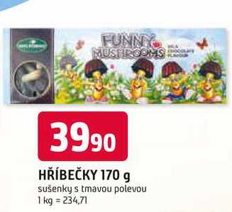 HŘÍBEČKY 170 g sušenky s tmavou polevou