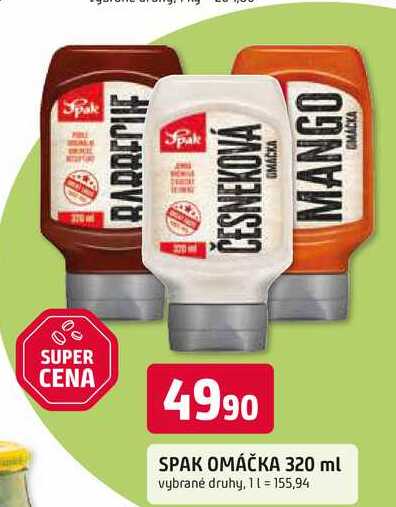 Spak omáčka 320ml, vybrané druhy