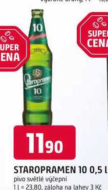 STAROPRAMEN 10 0,5 L pivo světlé výčepní