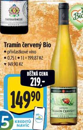 Sommelier Collection Tramín červený Bio, 0,75 l
