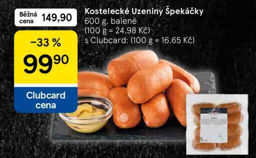 Kostelecké Uzeniny Špekáčky, 600 g, balené  