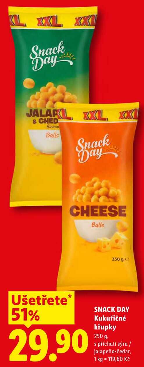 SNACK DAY Kukuřičné křupky, 250 g
