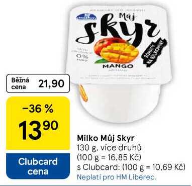 Milko Můj Skyr, 130 g, více druhů