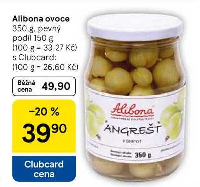 Alibona ovoce, 350 g. pevný podíl 150 g 
