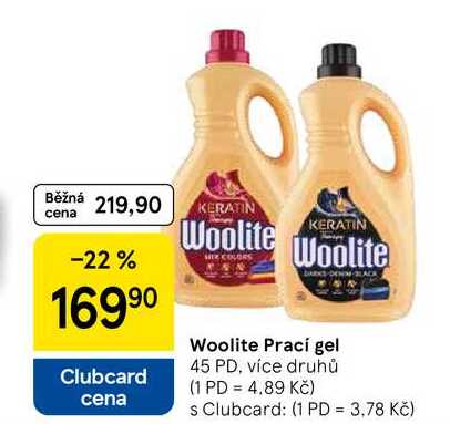 Woolite Prací gel, 45 PD, více druhů
