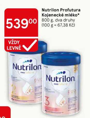 Nutrilon Profutura Kojenecké mléko, 800 g, dva druhy 