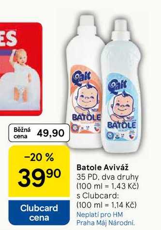Batole Aviváž, 35 PD, dva druhy