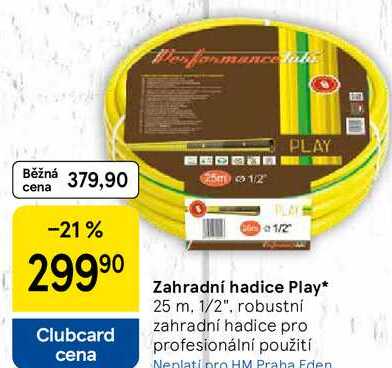 Zahradní hadice Play, 25 m. 1/2", robustní zahradní hadice pro profesionální použití