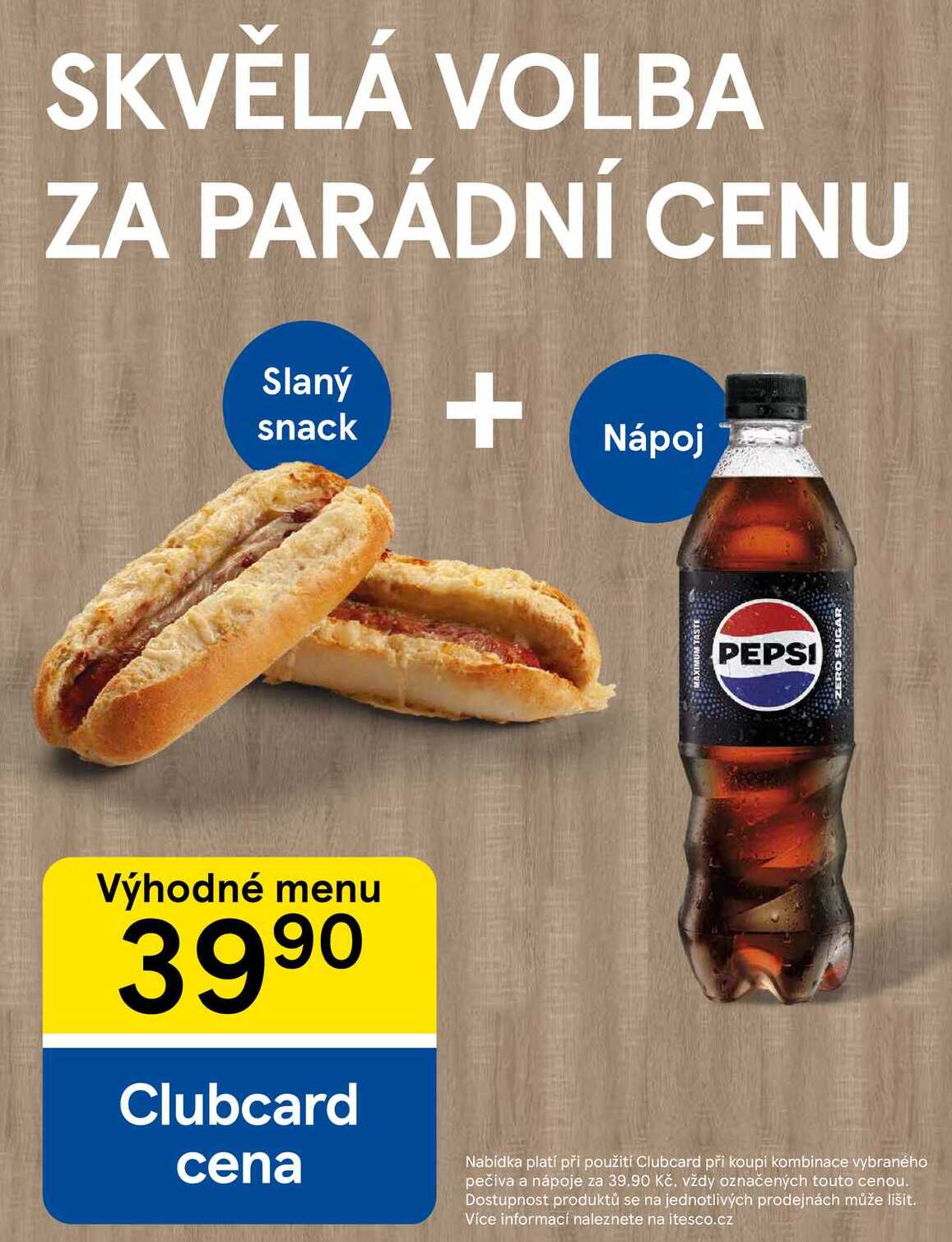 Výhodné menu slaný snack a nápoj 