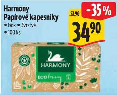 Harmony Papírové kapesníky, box. 3vrstvé