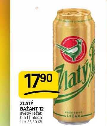 ZLATÝ BAŽANT 12 světlý ležák 0,5 || plech