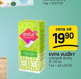 EVITA VLOŽKY vybrané druhy 9-20 ks