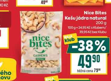 Nice Bites Kešu jádra natural 200 g