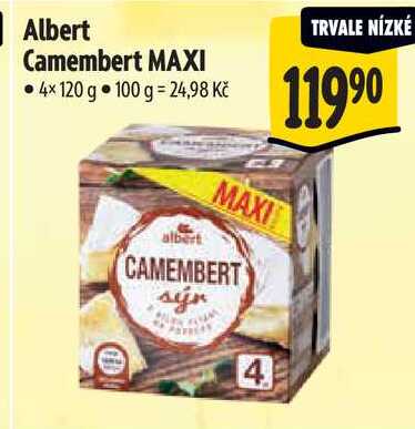 Albert Camembert MAXI, 4x 120 g