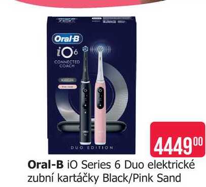Oral-B iO Series 6 Duo elektrické zubní kartáčky Black/Pink Sand