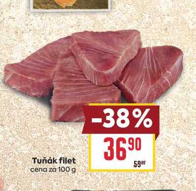 Tuňák filet cena za 100 g