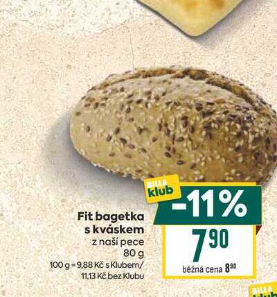 Fit bagetka s kváskem z naší pece 80 g