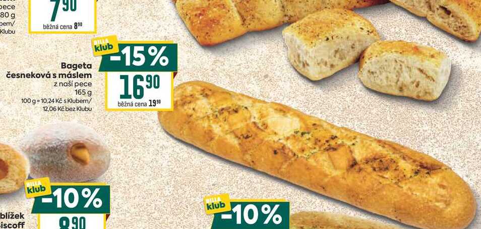 Bageta česneková s máslem z naší pece 165 g
