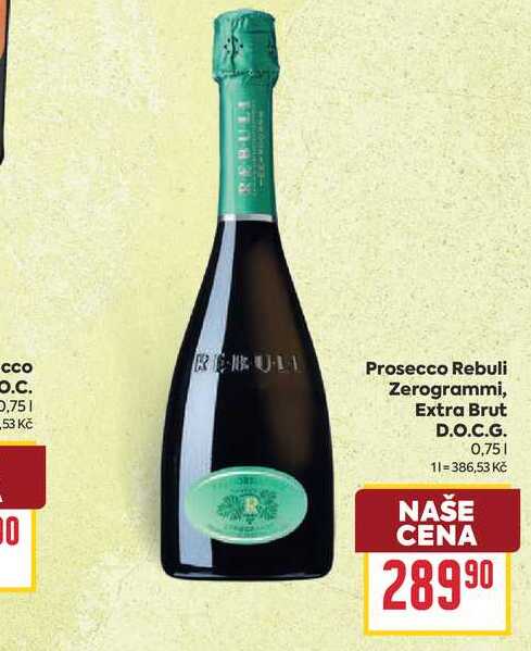 Prosecco Rebuli Zerogrammi, Extra Brut D.O.C.G. 0,75l