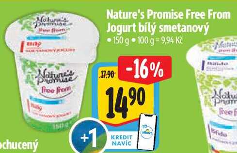 Nature's Promise Free From Jogurt bílý smetanový, 150 g