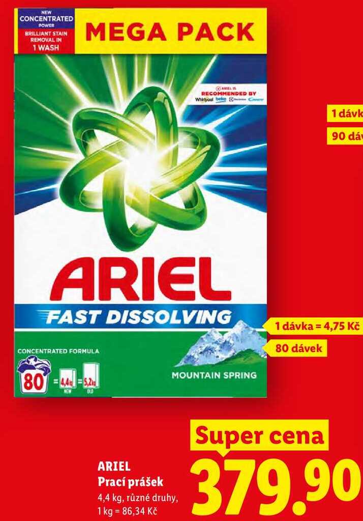 ARIEL Prací prášek, 4,4 kg