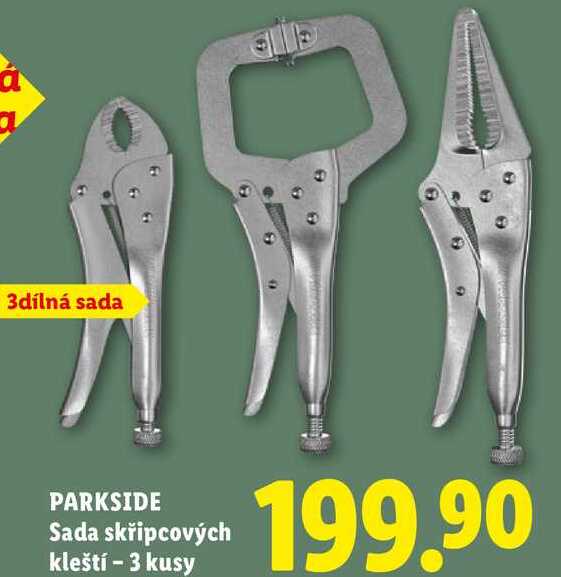 PARKSIDE Sada skřipcových kleští - 3 kusy