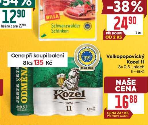 Velkopopovický Kozel 11 8× 0,51, plech
