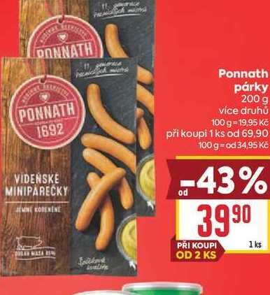 Ponnath párky 200 g