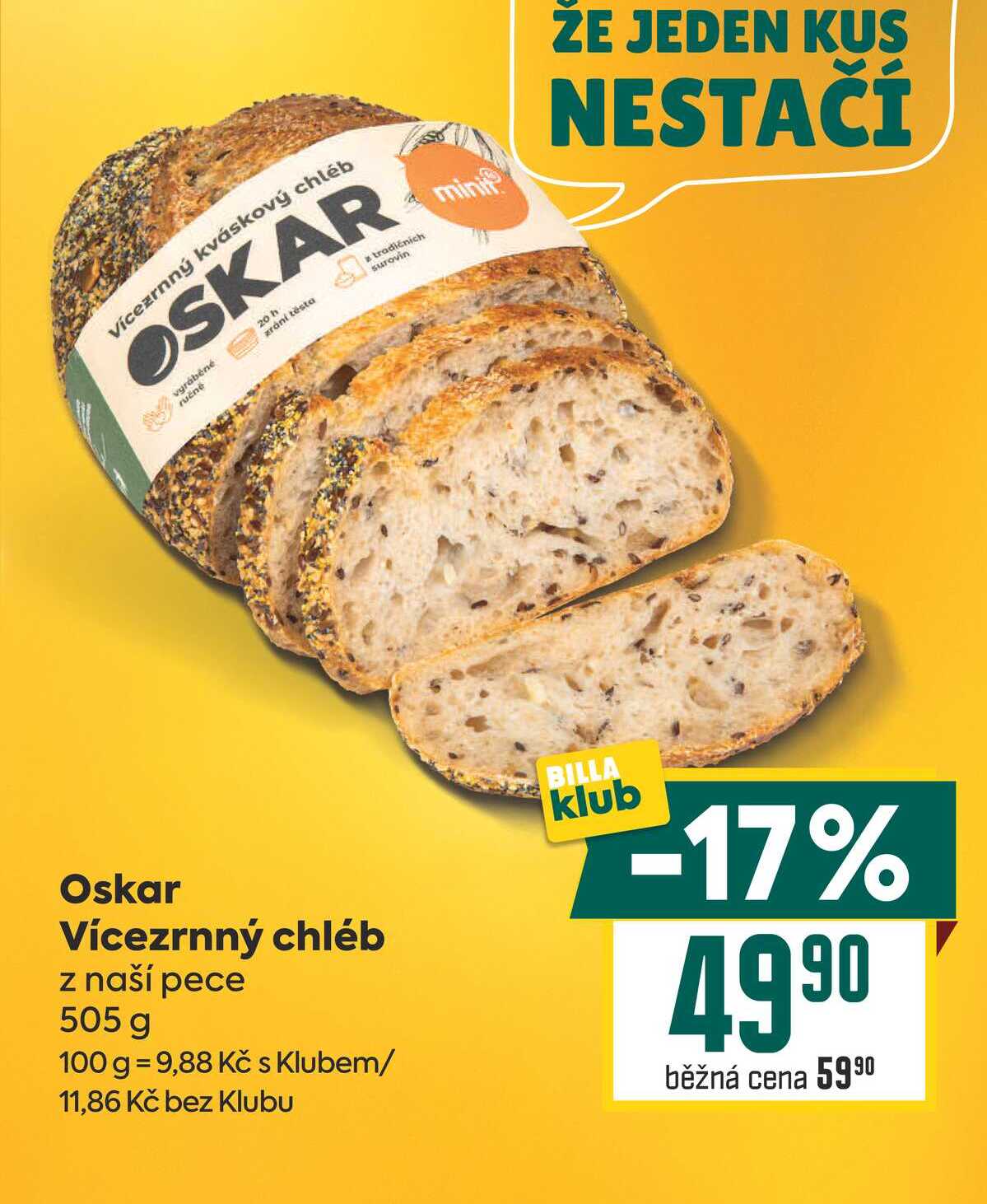 Oskar Vícezrnný chléb z naší pece 505 g