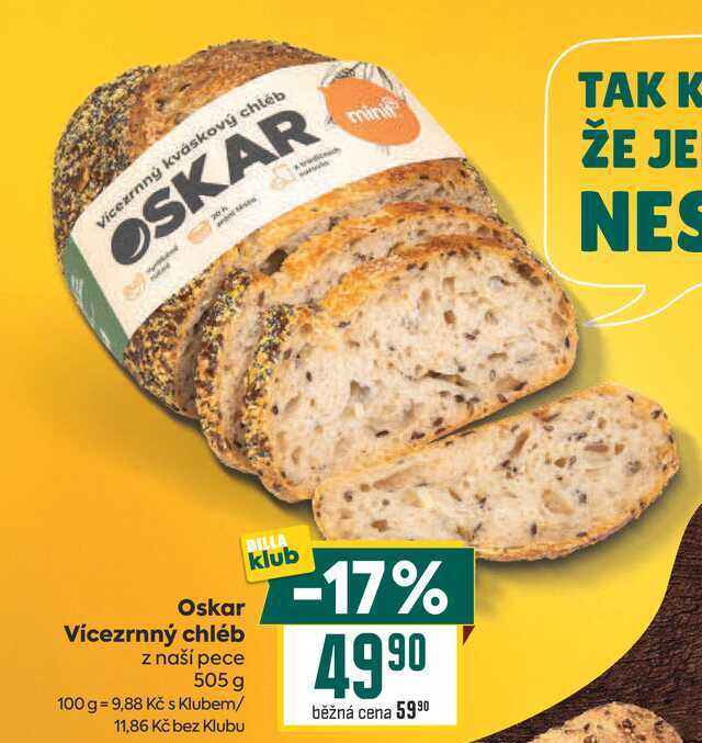 Oskar Vícezrnný chléb z naší pece 505 g