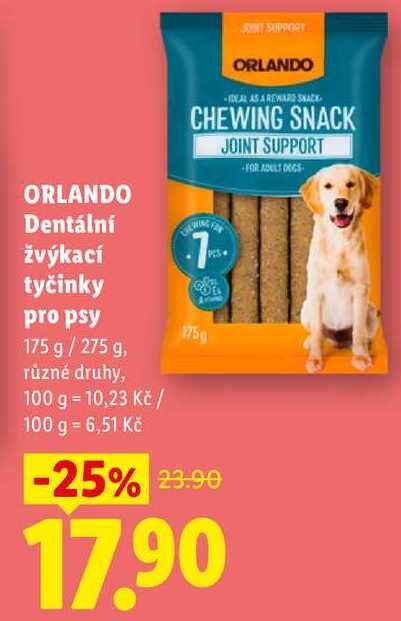 ORLANDO Dentální žvýkací tyčinky pro psy, 175 g/ 275 g